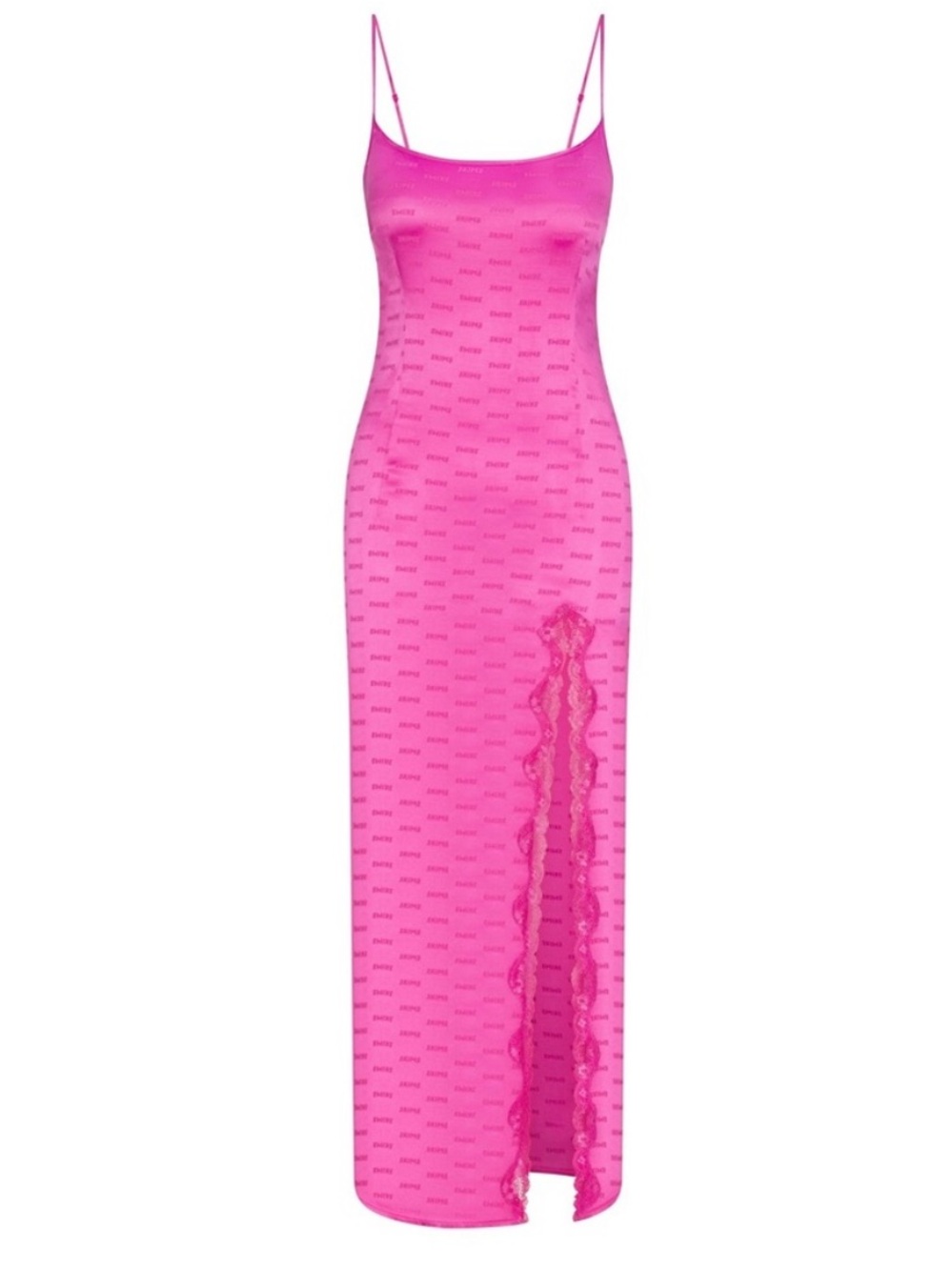SKIMS NWT Jacquard Lace Long Slip Dress  Women’s Small Hot Pink / Fuchsia